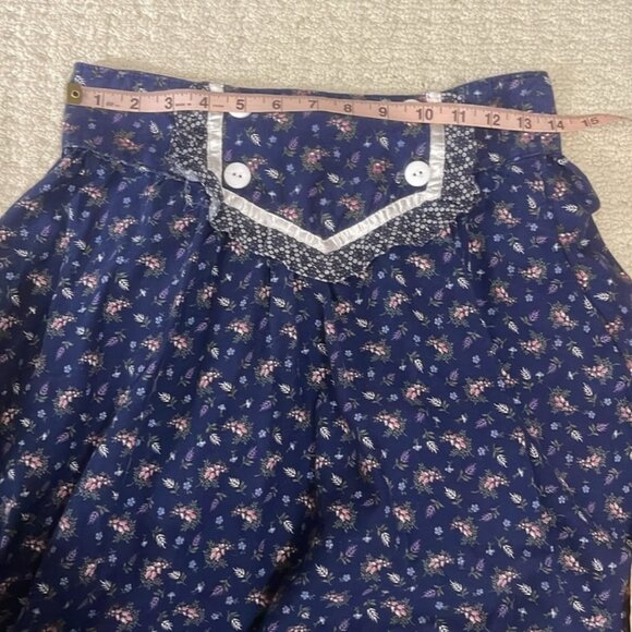 Gunne Sax Vintage 1970s Prairie Ruffle Bottom Wrap Skirt Size 13 - Picture 11 of 13